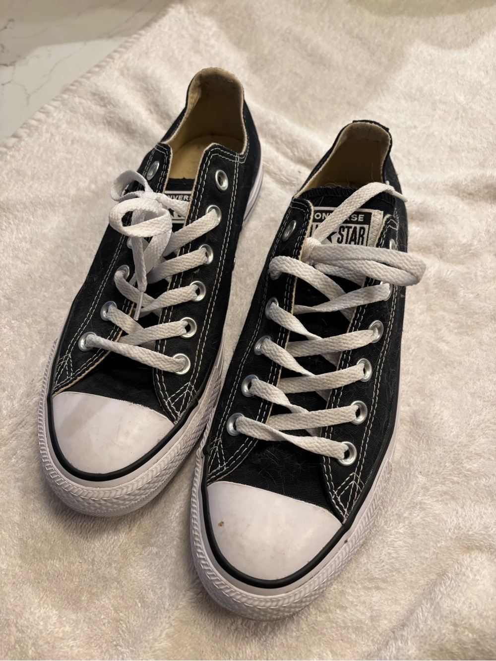 Converse Low Top Sneakers in Black and White